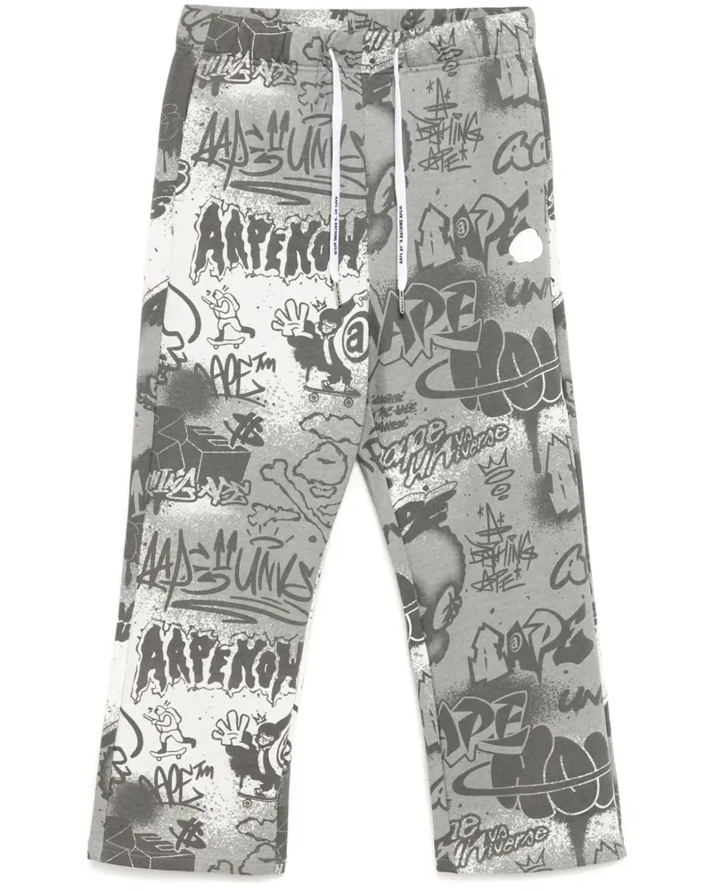 BAPE Jogginghose mit Graffiti-Print - Grau Grau
