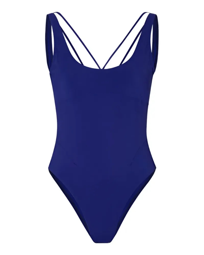 Jacquemus Signature Badeanzug mit überkreuzten Trägern - Blau Blau