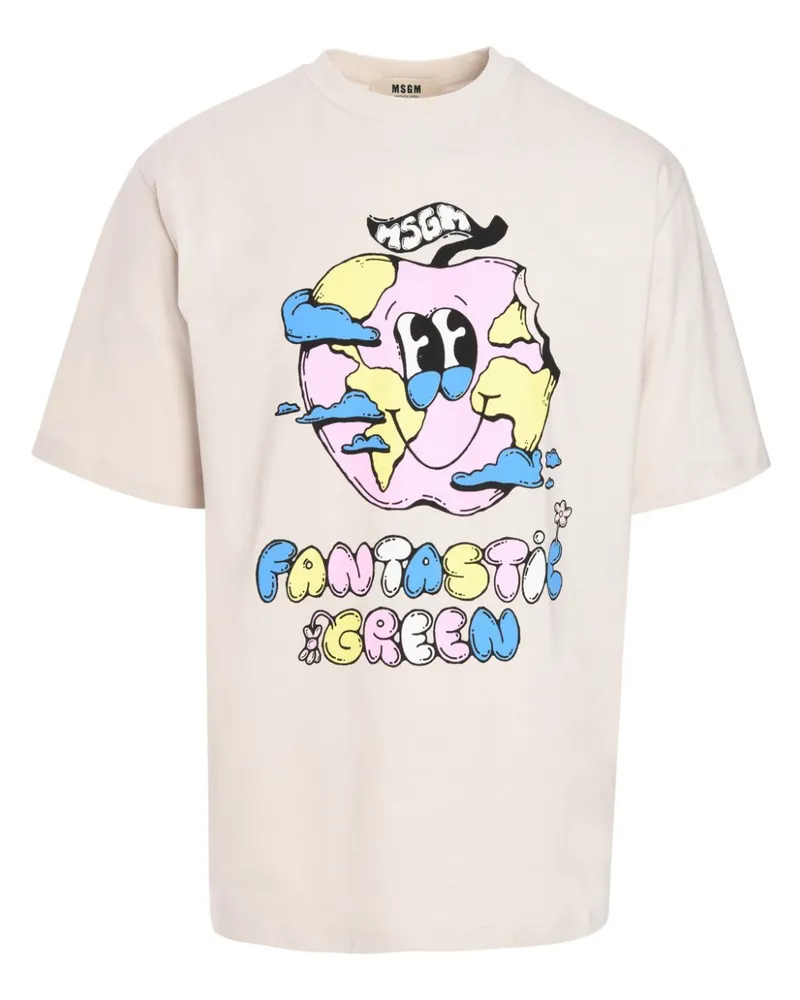 MSGM T-Shirt mit grafischem Print - Nude Nude