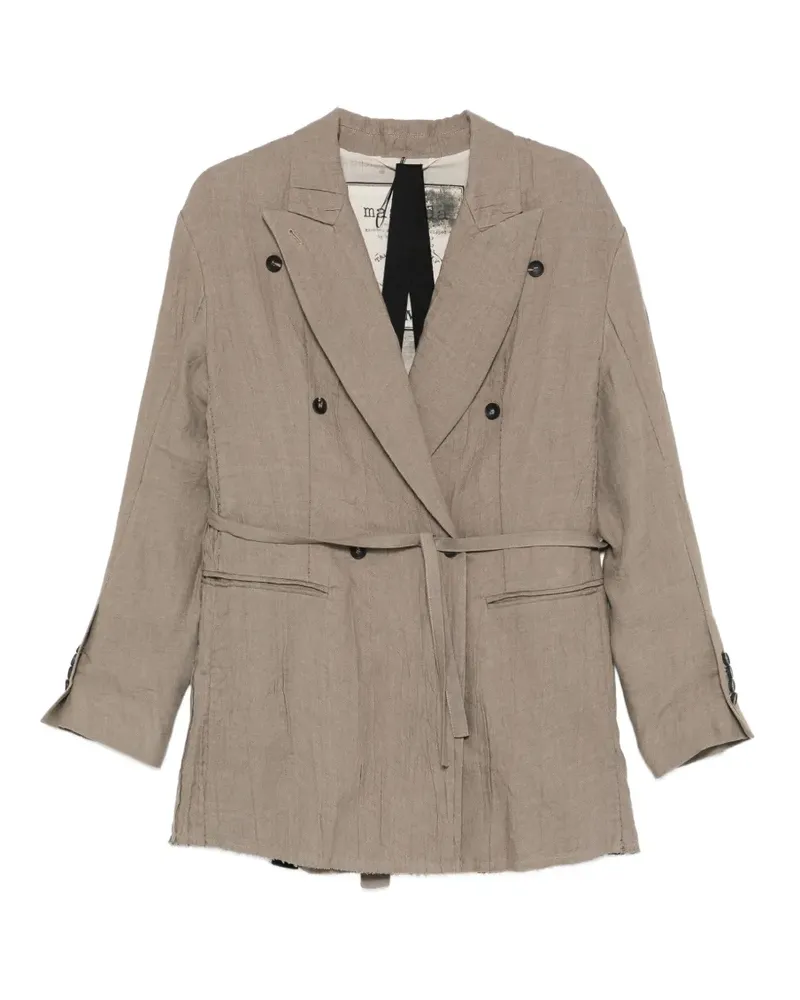 Masnada double-breasted belted blazer - Nude Nude