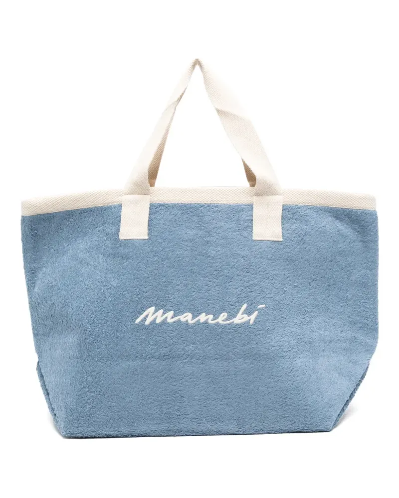 Manebí California Tote Bag mit Logo-Stickerei - Blau Blau