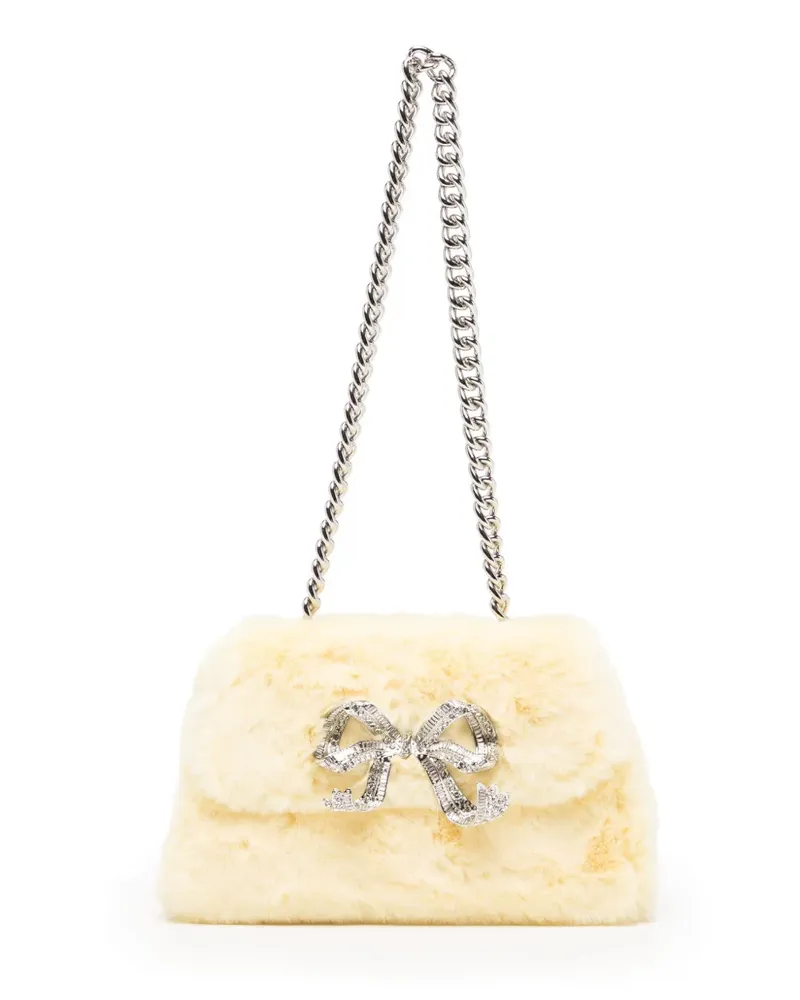 Self-Portrait Fluffy Bow Schultertasche - Gelb Gelb