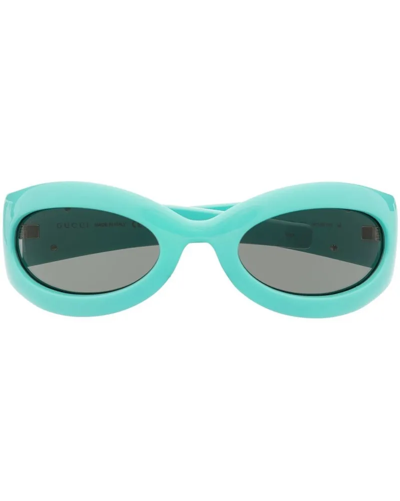 Gucci Sonnenbrille mit geometrischem Gestell - Blau Blau