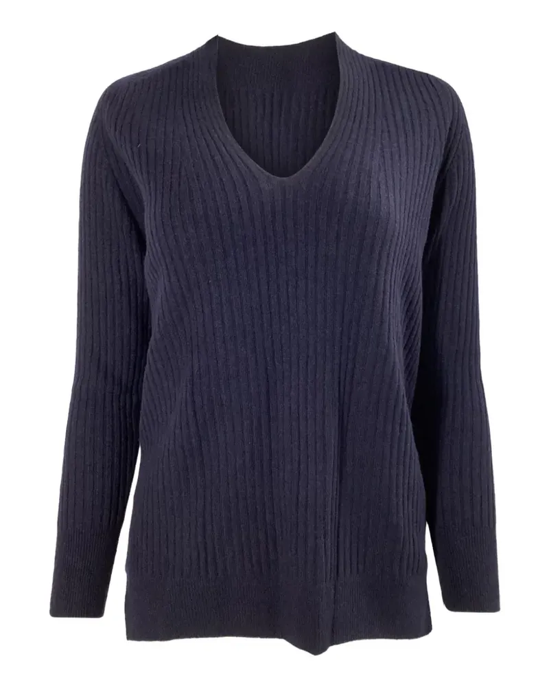 Iris & Ink V-neck ribbed sweater - Blau Blau