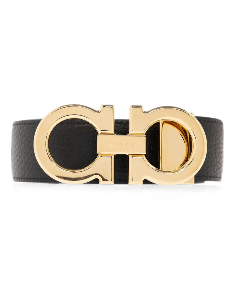 Ferragamo Wendbarer Gancini Gürtel - Schwarz Schwarz