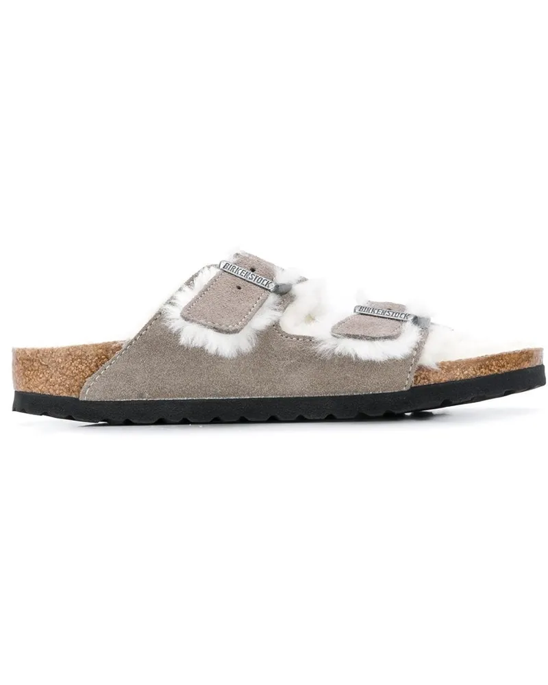 Birkenstock Arizona' Pantoletten mit Shearling - Grau Grau