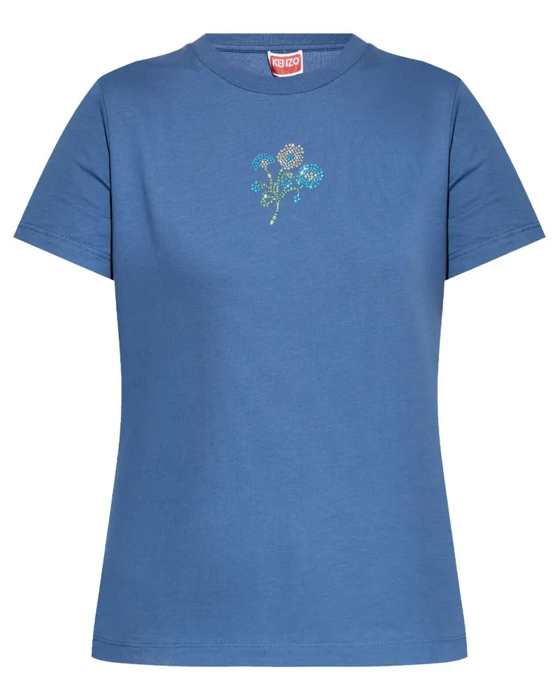 Kenzo T-Shirt mit Logo-Stickerei - Blau Blau