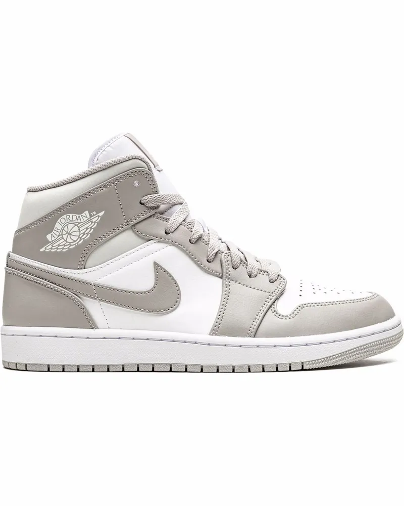 Jordan Air  1 Mid Linen Sneakers - Grau Grau
