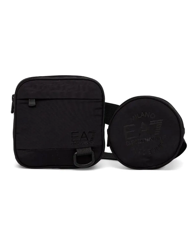 EA7 Gürteltasche mit Logo-Print - Schwarz Schwarz