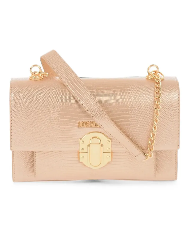 Moschino lizard-effect Love shoulder bag - Nude Nude