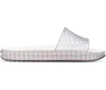 Pantoletten mit Pyramidenprägung - Weiß