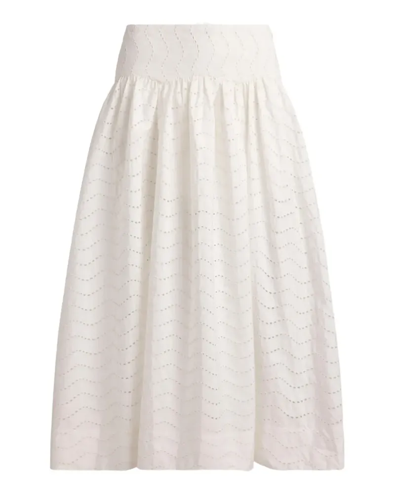 Ralph Lauren Geraffter Rock mit Ösen - Weiß Weiß