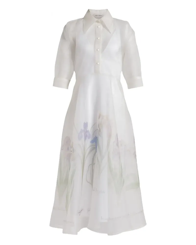 Alberta Ferretti Kleid mit Blumen-Print - Weiß Weiß