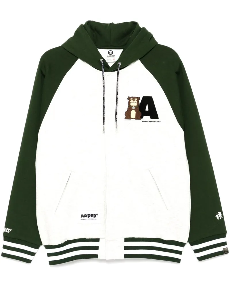 BAPE Kapuzenjacke mit Logo-Patch - Grau Grau