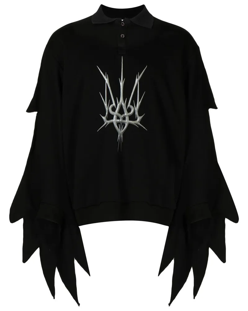 Natasha Zinko Trident Sweatshirt mit Flügeln - Schwarz Schwarz