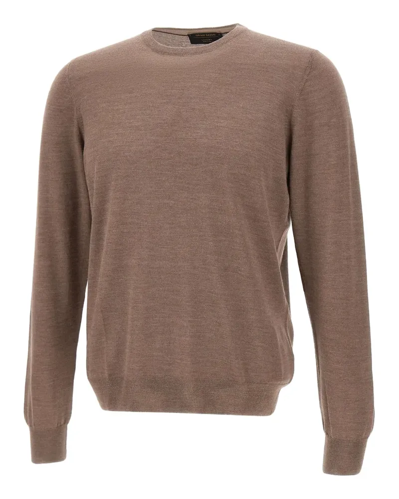 Gran Sasso Rundhals-Pullover mit gerippten Abschlüssen - Braun Braun