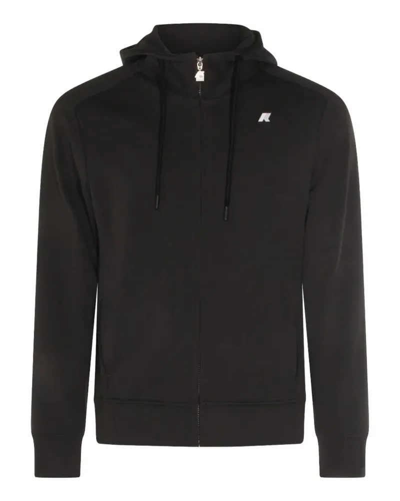 K-Way Anton logo-patch zip-up hoodie - Schwarz Schwarz