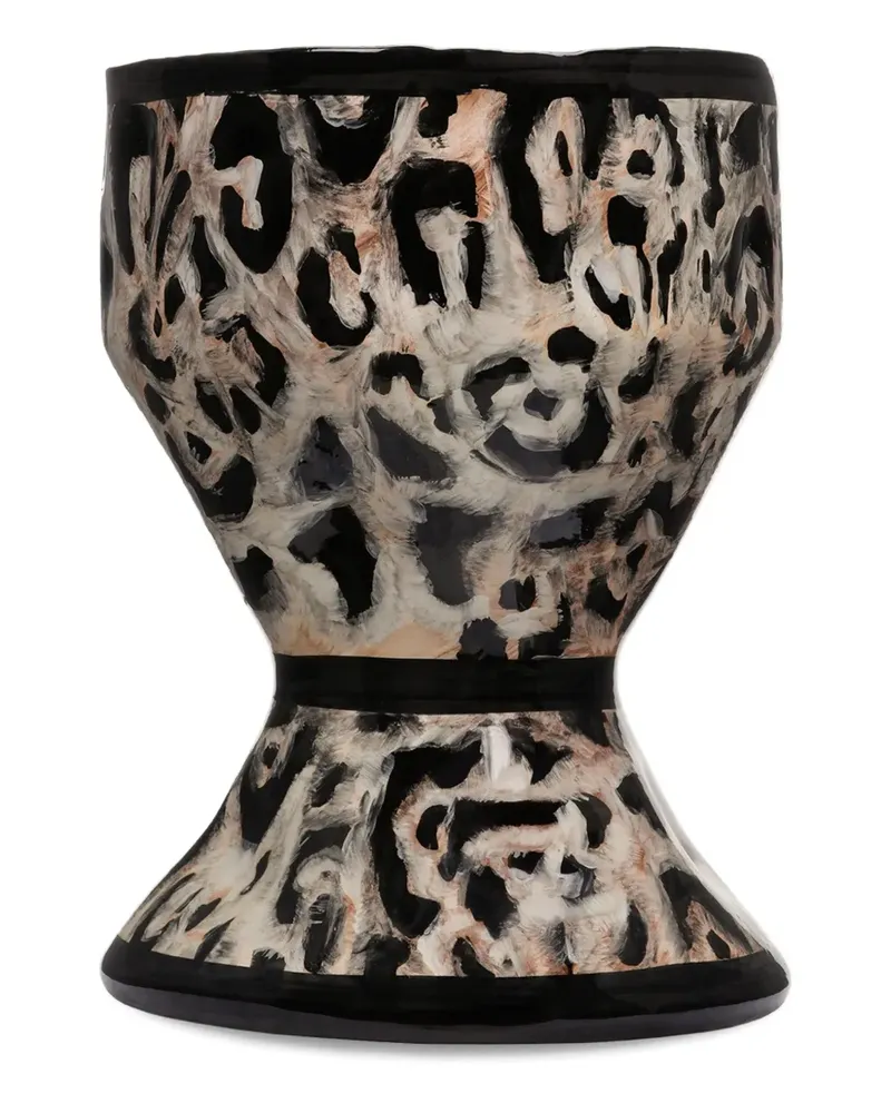 Dolce & Gabbana Sanduhr-Vase mit Leoparden-Print (30cm x 40cm) - Braun Braun