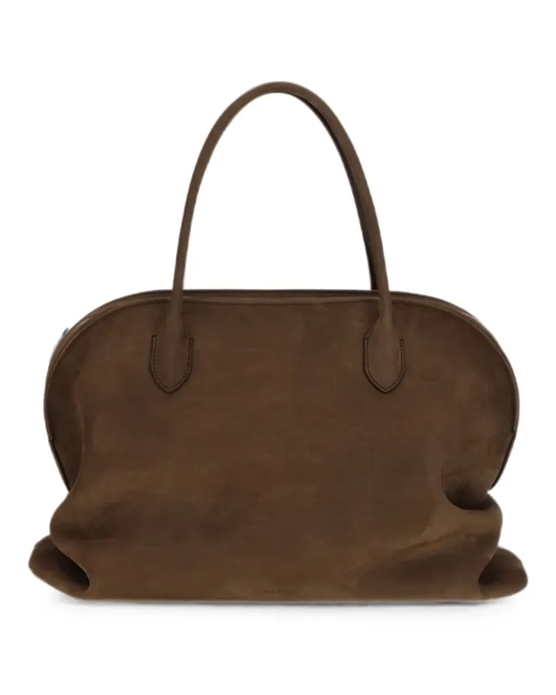 The Row Agnes 15 nubuck shoulder bag - Braun Braun