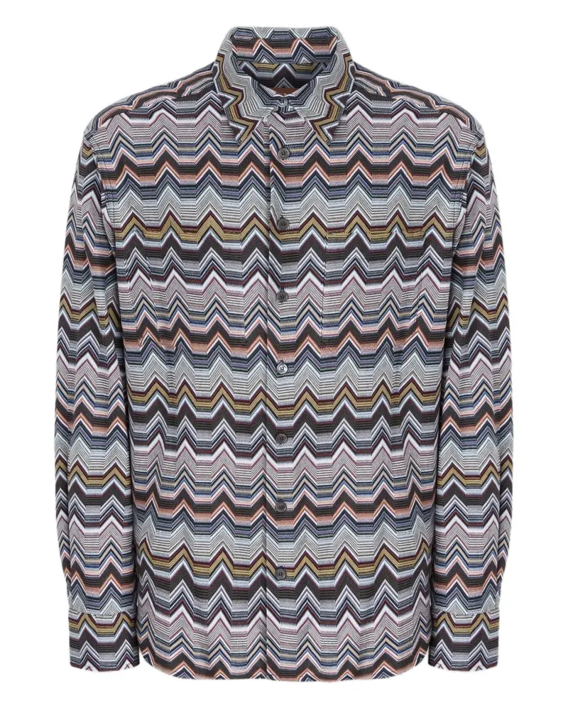 Missoni Langarmshirt mit Zickzackmuster - Blau Blau