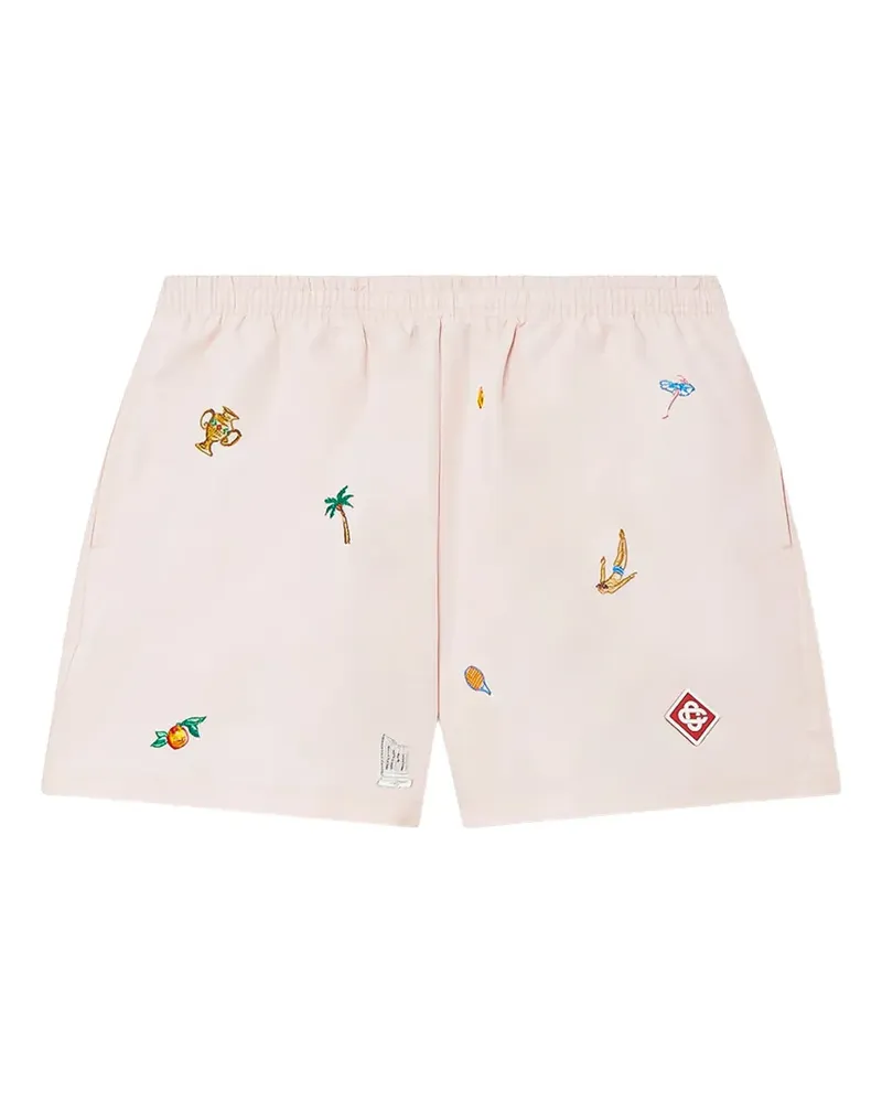 Casablanca Paris motif-embroidered swim shorts - Rosa Rosa