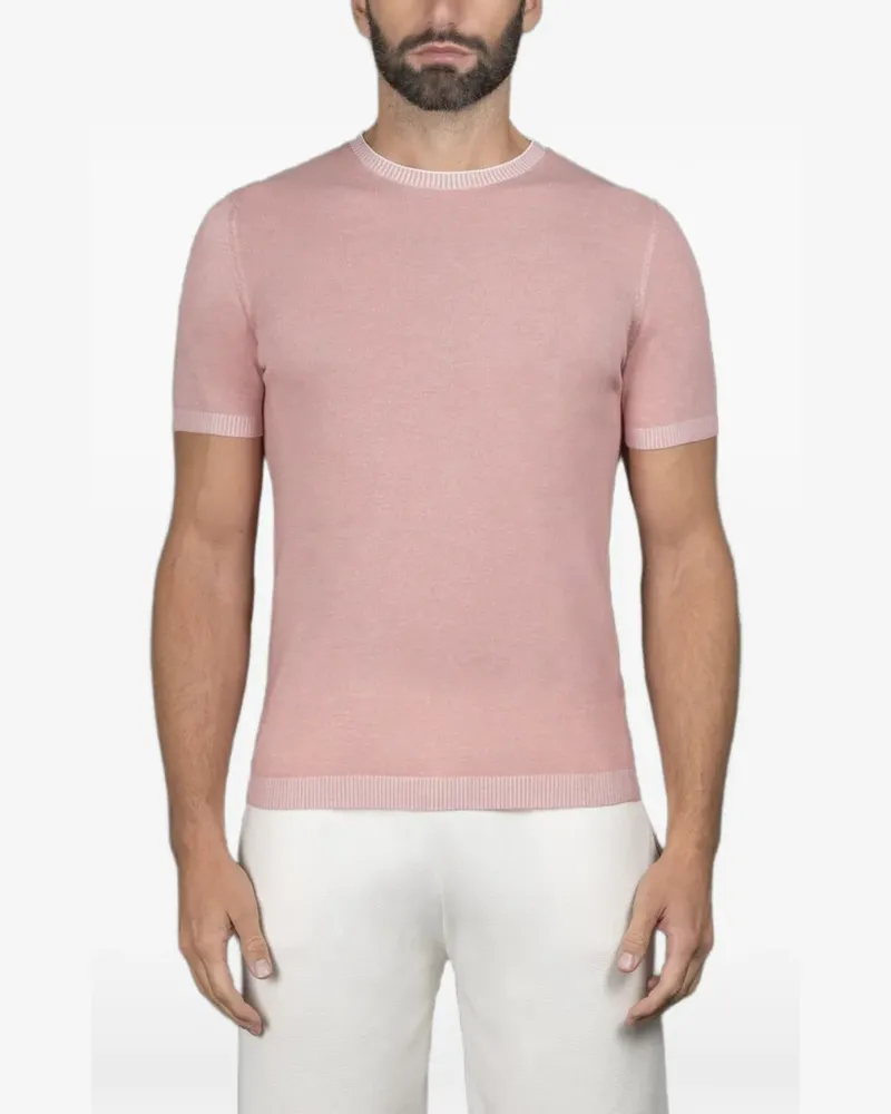 MOORER Kurzärmeliger Pullover - Rosa Rosa