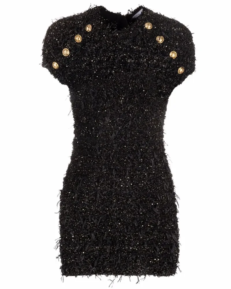 Balmain Minikleid mit Pailletten - Schwarz Schwarz