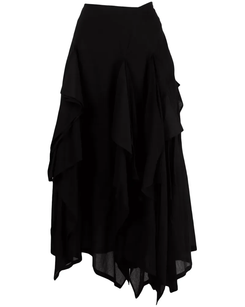 Yohji Yamamoto Asymmetrischer Rock - Schwarz Schwarz