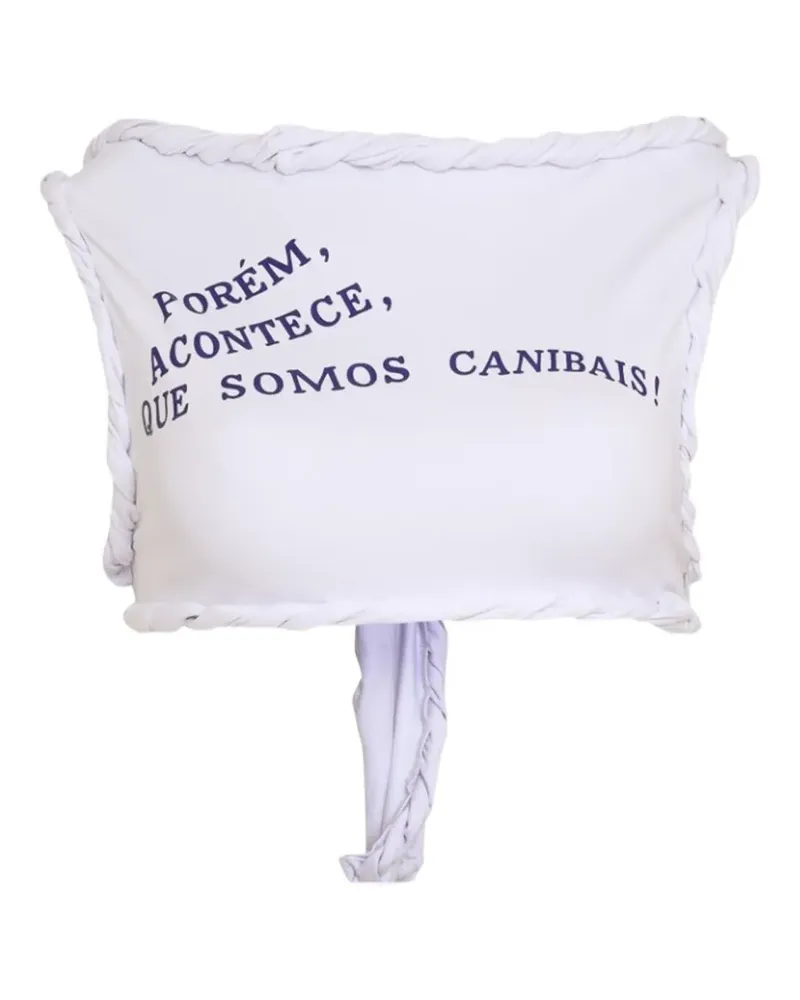 Amir Slama braided crop vest - Weiß Weiß