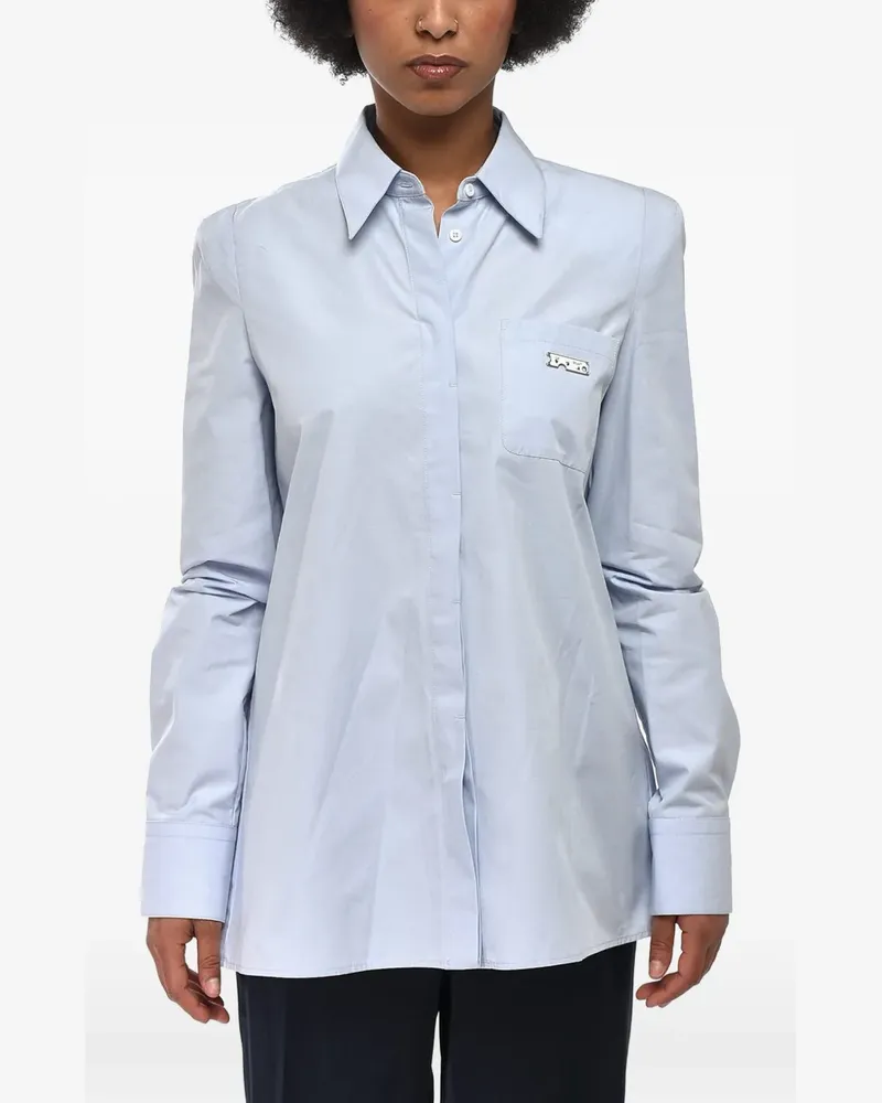 OFF-WHITE lace-up back poplin shirt - Blau Blau