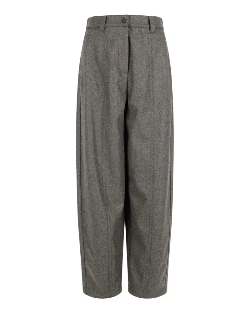 Moncler Weite Loden Hose mit Bügelfalten - Grün Grün