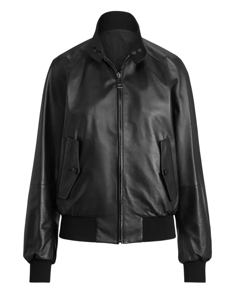 Ralph Lauren zip-ip leather jacket - Schwarz Schwarz