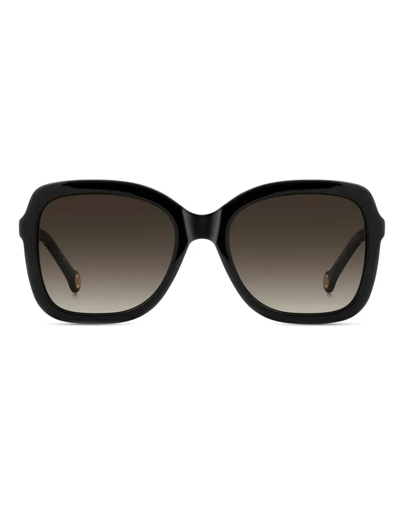 Carolina Herrera New York Sonnenbrille mit Oversized-Gestell - Schwarz Schwarz