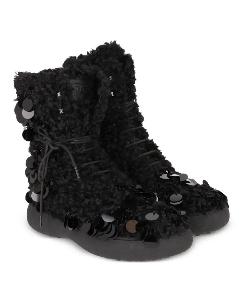TOD'S Stiefel mit Shearling-Effekt - Schwarz Schwarz