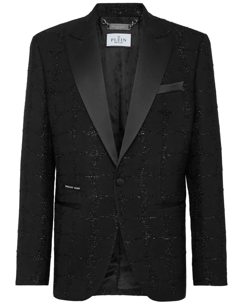 Philipp Plein Duke Sakko mit Glitter-Optik - Schwarz Schwarz
