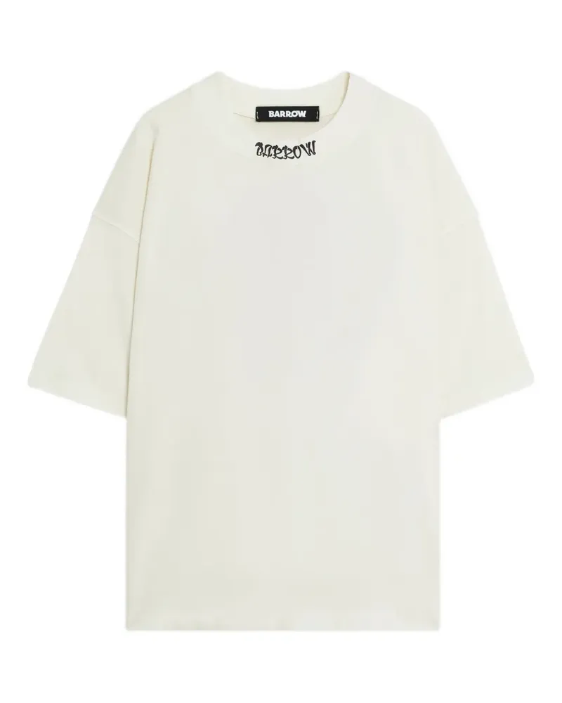 BARROW T-Shirt mit grafischer Stickerei - Weiß Weiß