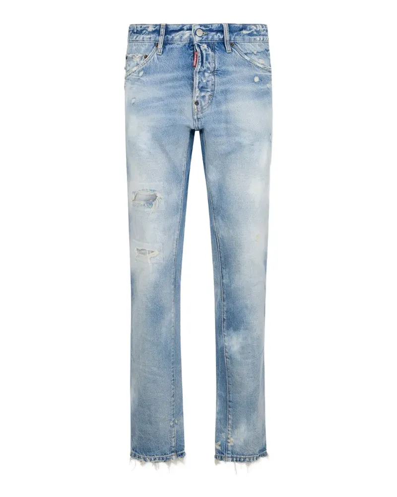 Dsquared2 Teddy Jeans in Distressed-Optik - Blau Blau