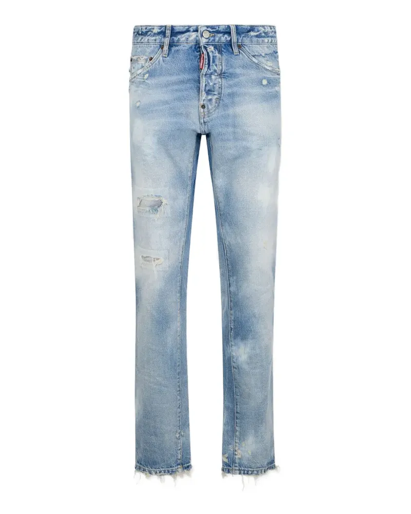 Dsquared2 Teddy Jeans in Distressed-Optik - Blau Blau