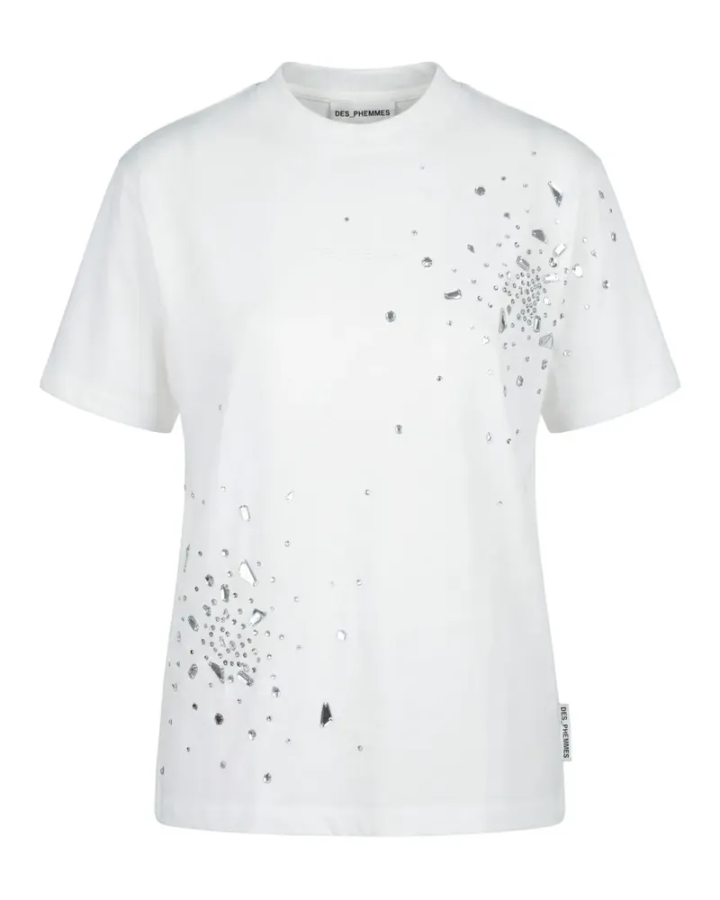 Des Phemmes crystal-embellished T-shirt - Weiß Weiß