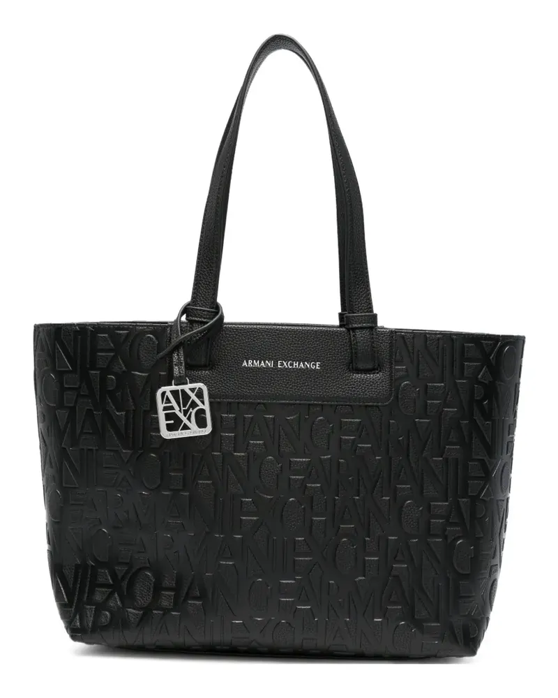 Armani Exchange Schultertasche mit Logo-Prägung - Schwarz Schwarz