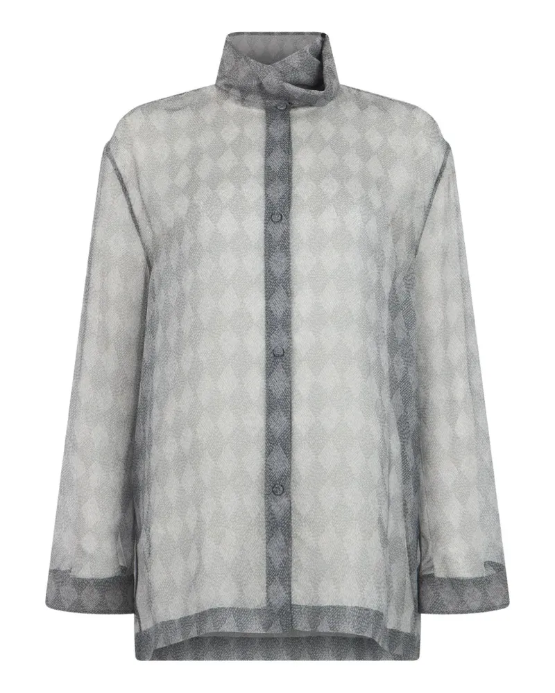 Giorgio Armani Bluse mit Rauten-Print - Grau Grau