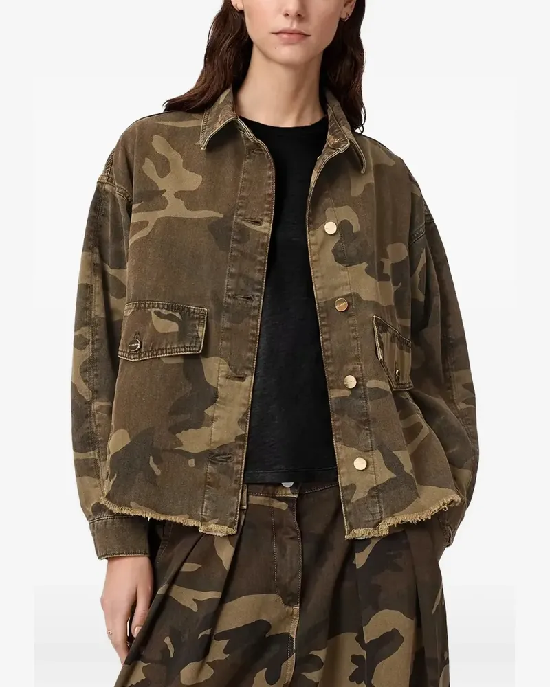 AllSaints Hettie camouflage-print oversized jacket - Grün Grün