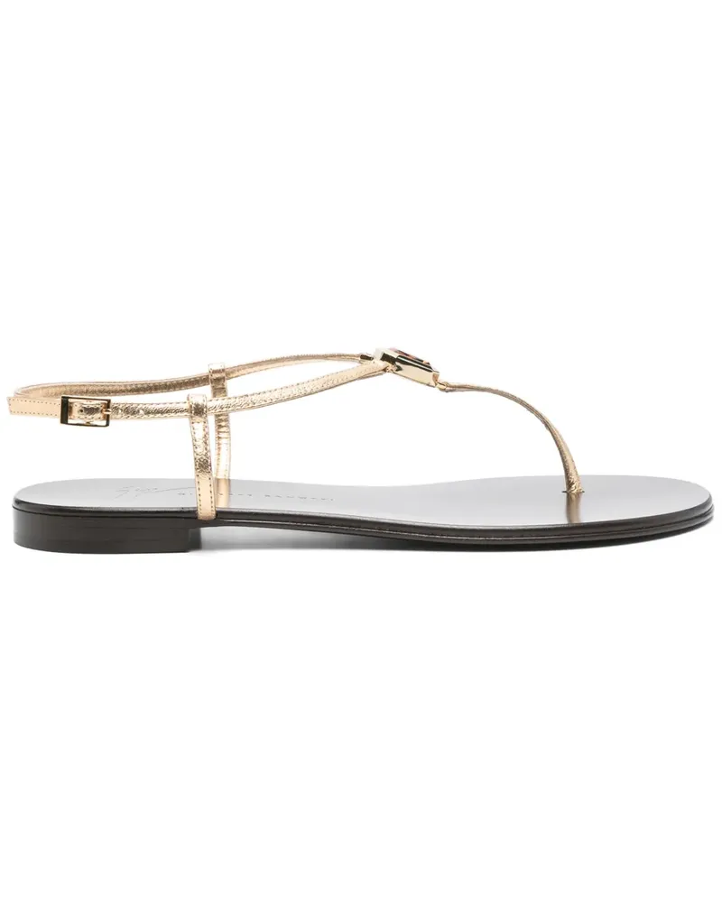 Giuseppe Zanotti Flache Camelie Sandalen - Gold Gold