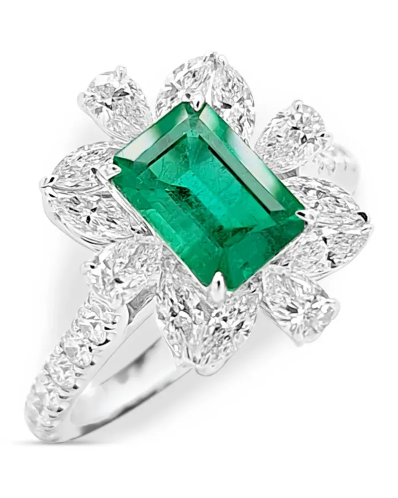 HYT Jewelry emerald and diamond ring - Silber Silber