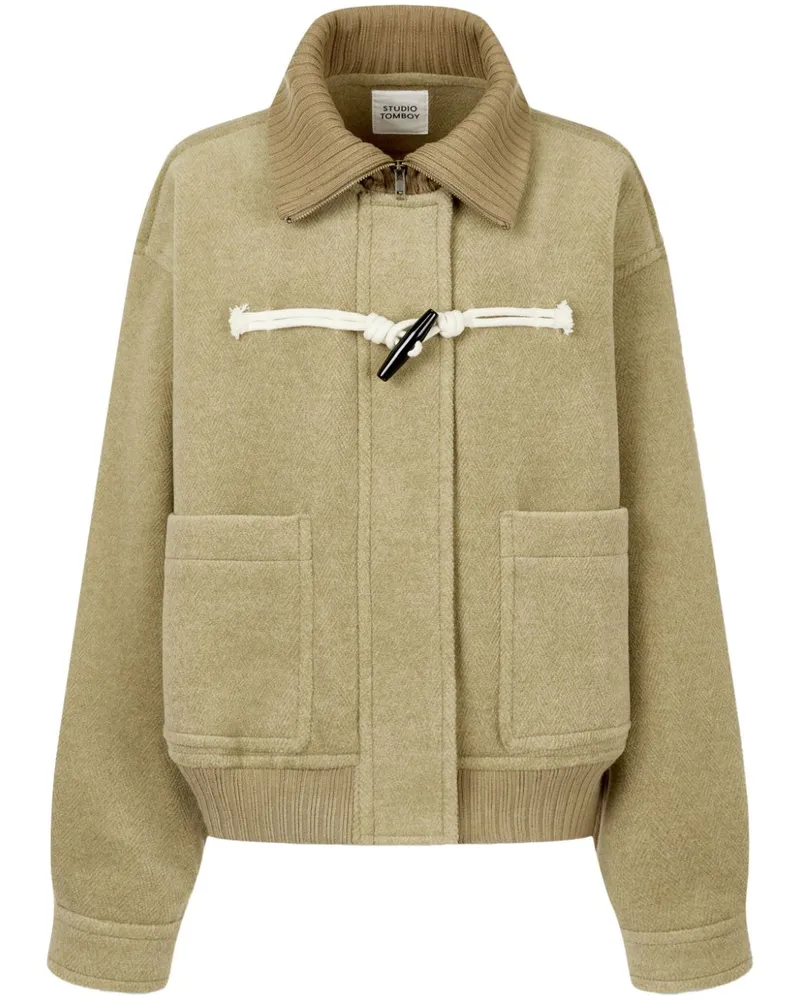 STUDIO TOMBOY Jacke mit Fischgrätenmuster - Nude Nude