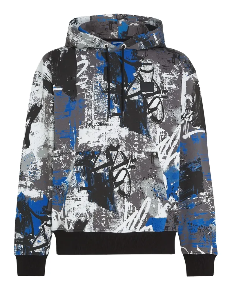 Karl Lagerfeld Hoodie mit abstraktem Print - Grau Grau