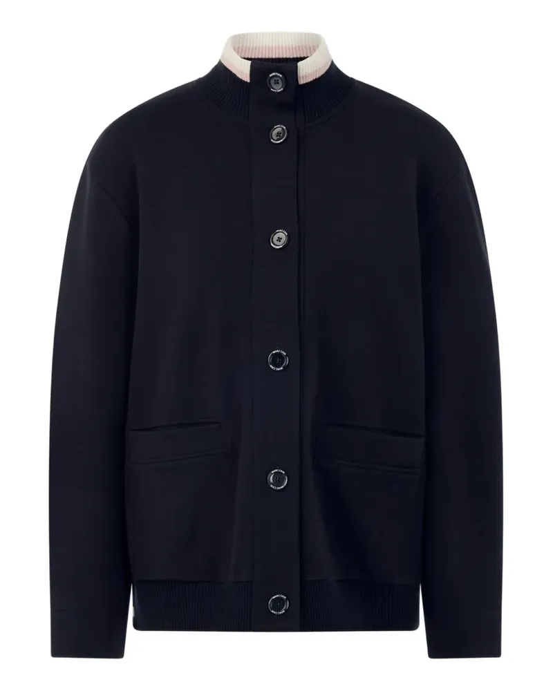 Marc Cain ribbed-trim button-up cardigan - Blau Blau
