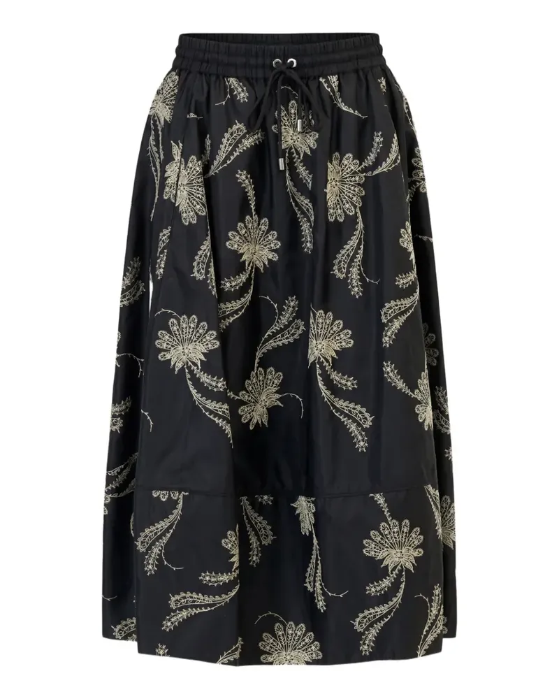 Cinq à Sept Sirani Paisley Fan Midirock - Schwarz Schwarz