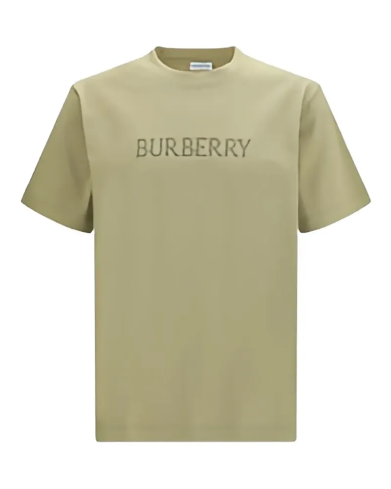 Burberry logo-embroidered T-shirt - Nude Nude