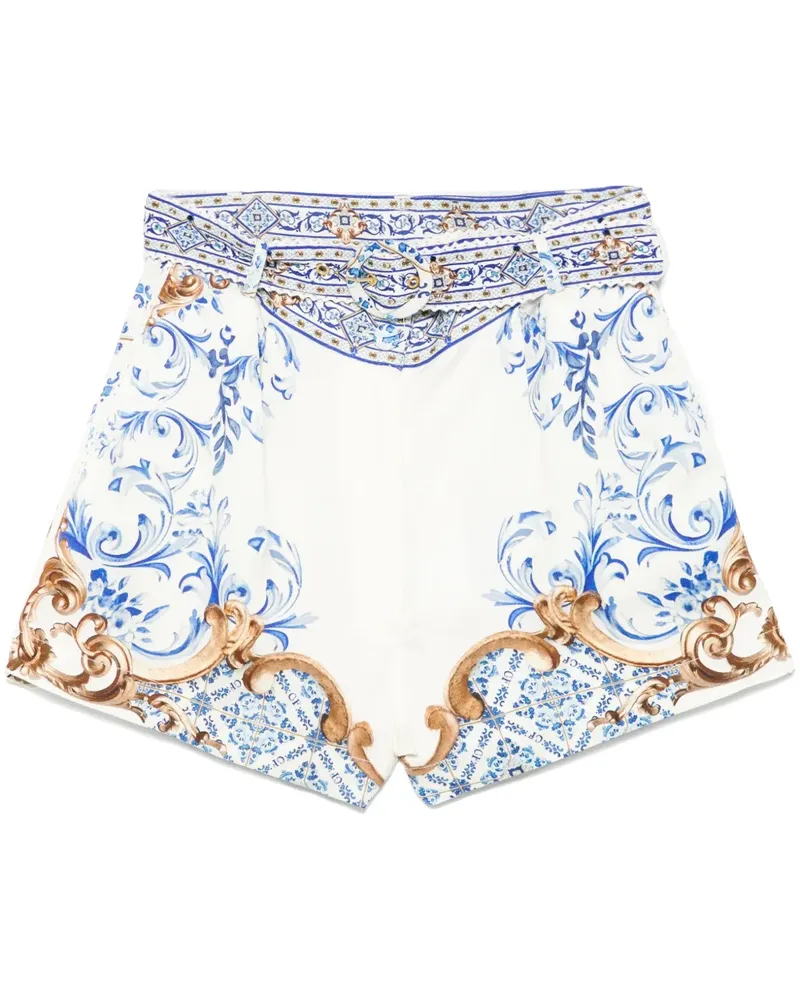 Camilla Shorts mit Print - Weiß Weiß